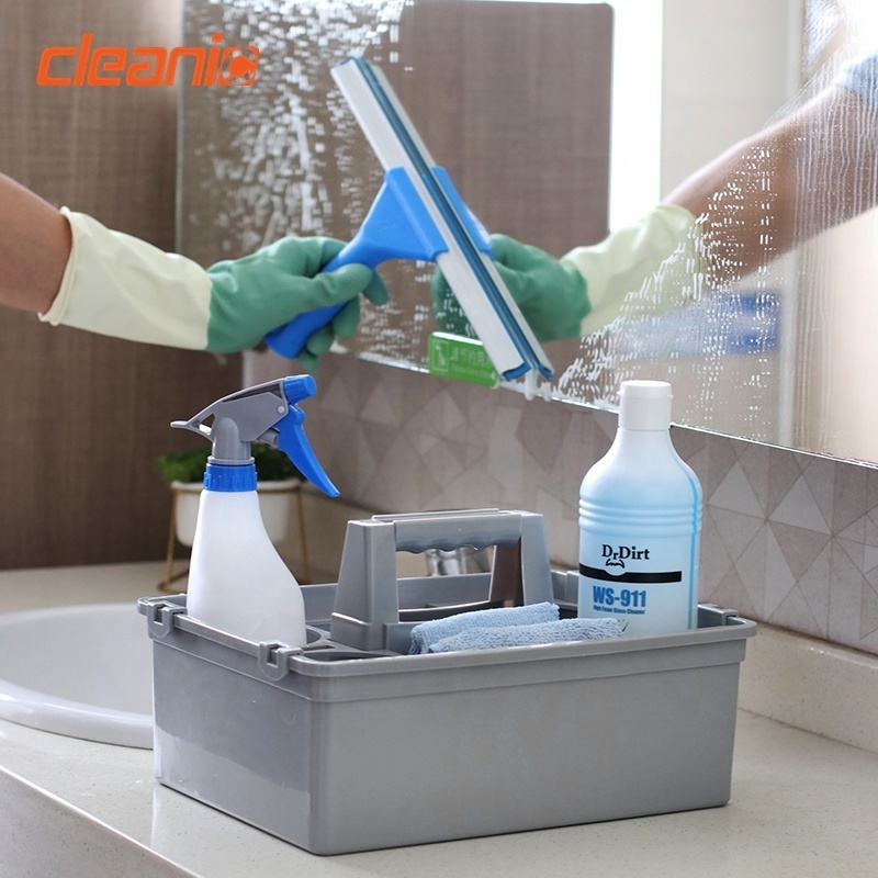 Professional hard plastic cleaning supplies housekeeping organizer caddy with handle for hotel office toilet