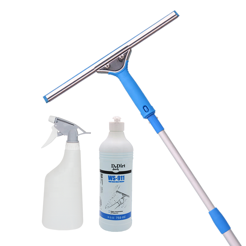 Telescoping window squeegee set cleaning tool supply hand held window glass cleaning wiper with long handle