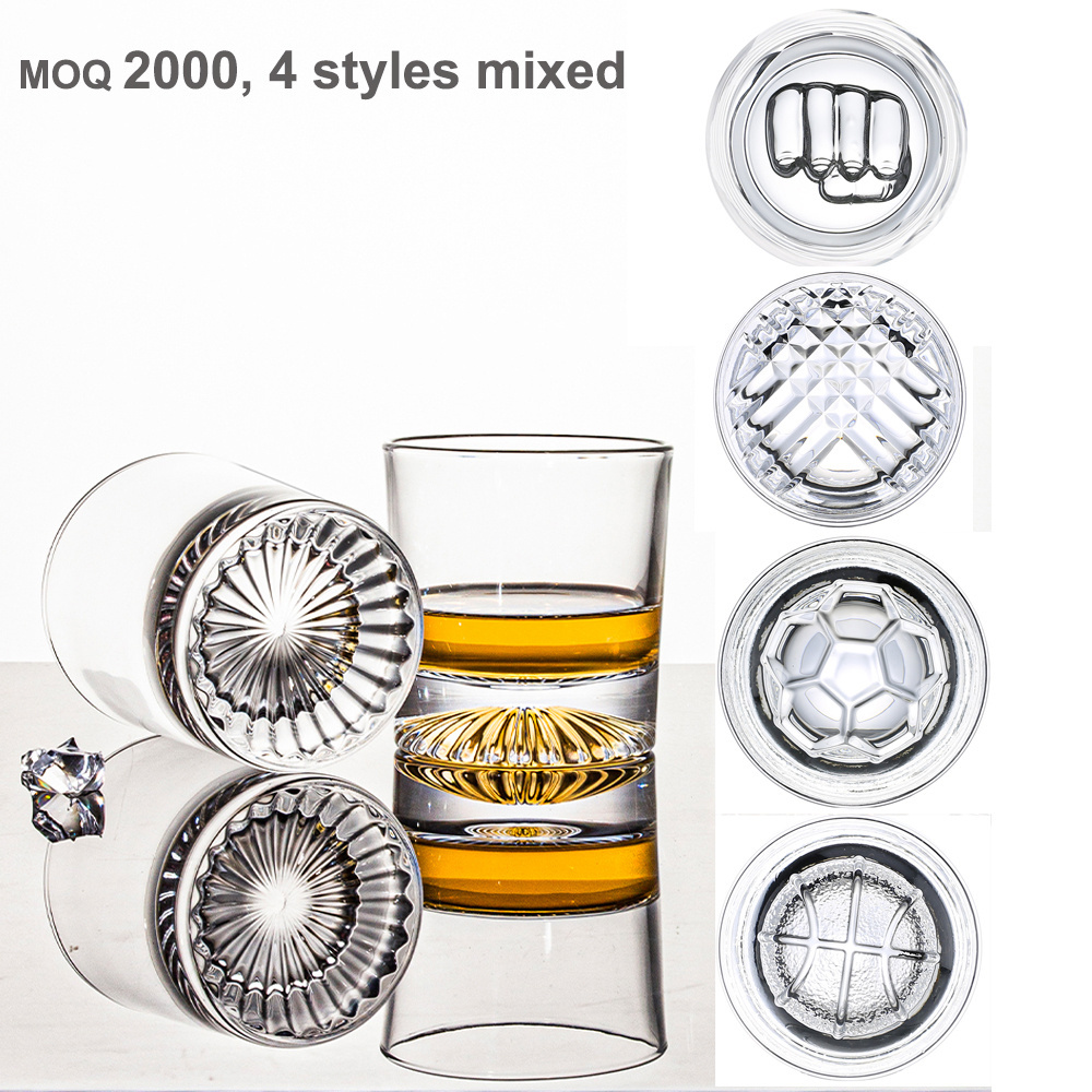 Wholesale Unique Tumbler Glasses Lead Free Shot Glass Multiple Style Rocks Glass Crystal Whiskey Glass