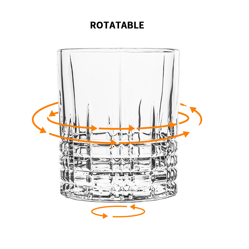 New Style Barware Factory Customized Wholesale Rotating Whiskey Glass