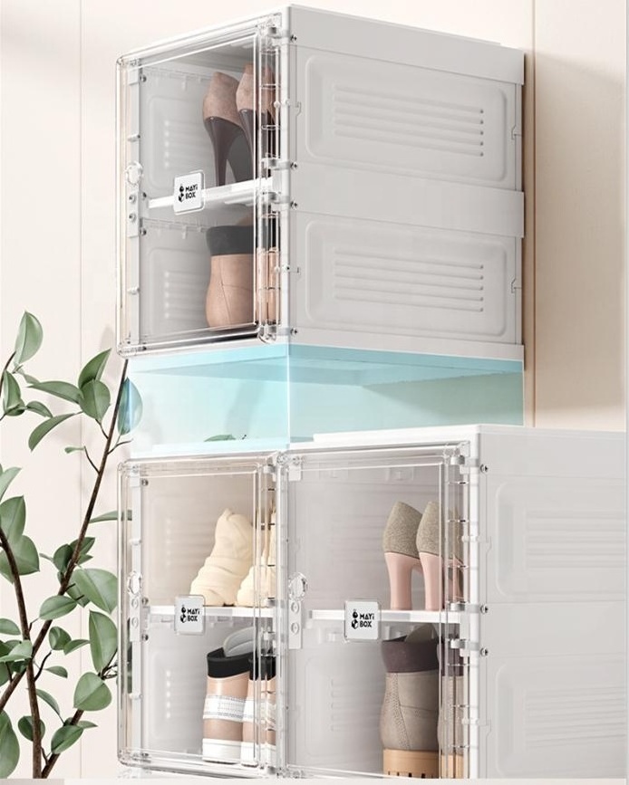 OEM  Clear Magnet Plastic Shoe Box Outdoor Storage Acrylic Custom Transparent Display Organizer for Jianlu box Jianlu