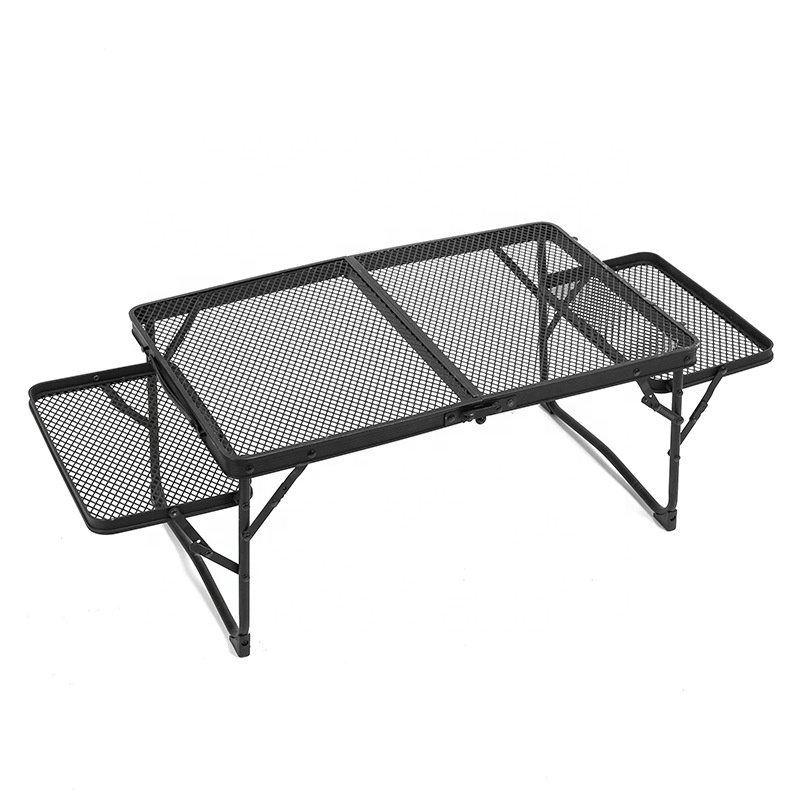 Outdoor folding table camping shelf camping portable picnic table campfire dining table and chairs