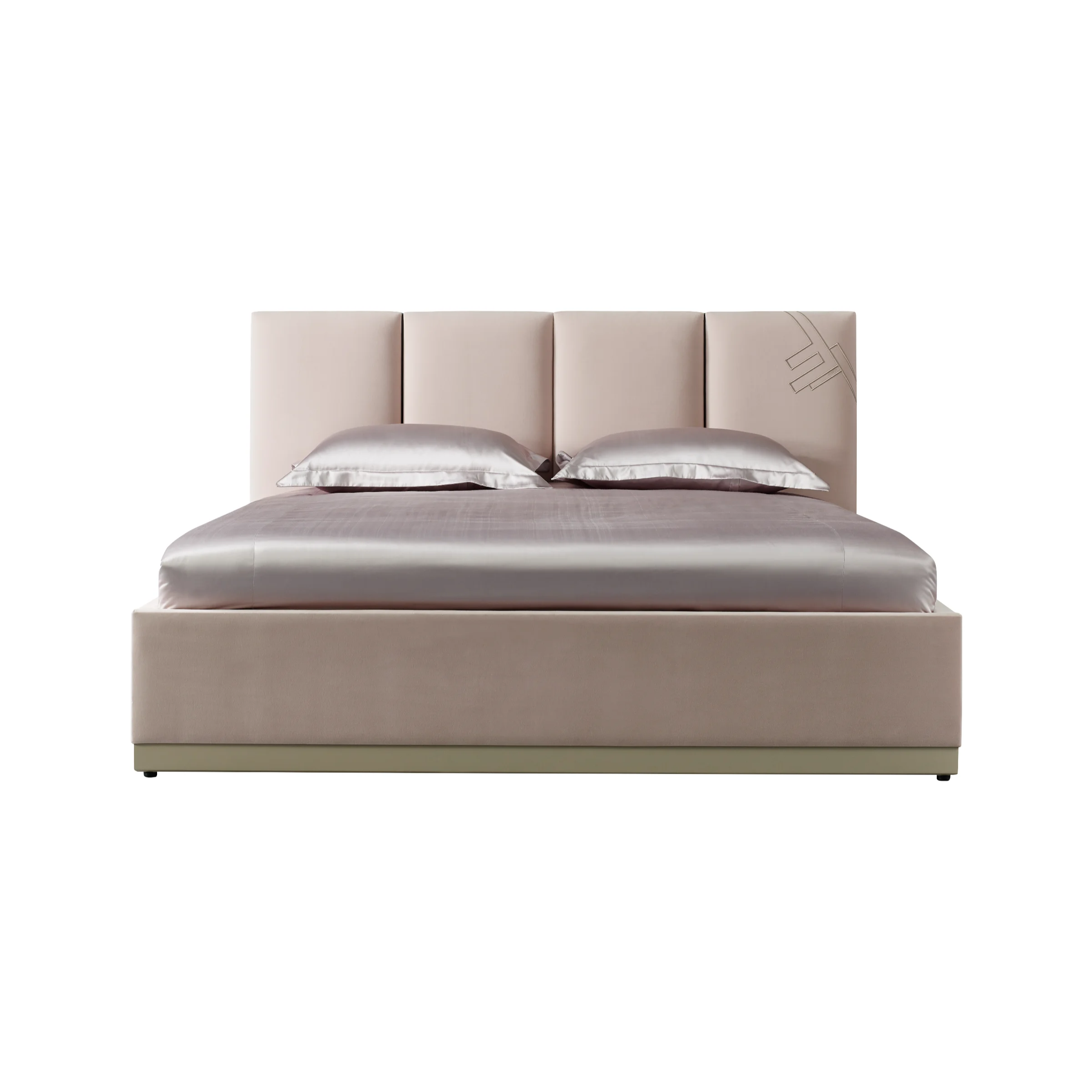 Delano Pink Princess Queen Bed High-End Fabric with Fashionable Minimalist Design Style for Villa Up Holstered Beds