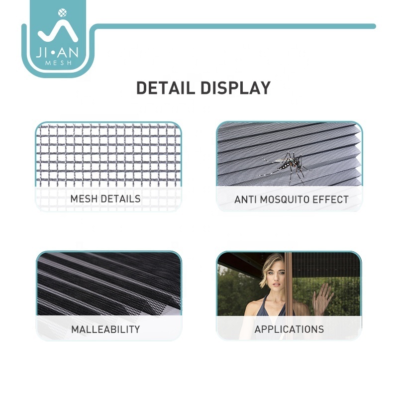 Durable Pleated Mesh Folding Screen UV Resistant Ideal for Insect Protection Water Resistant and Retractable