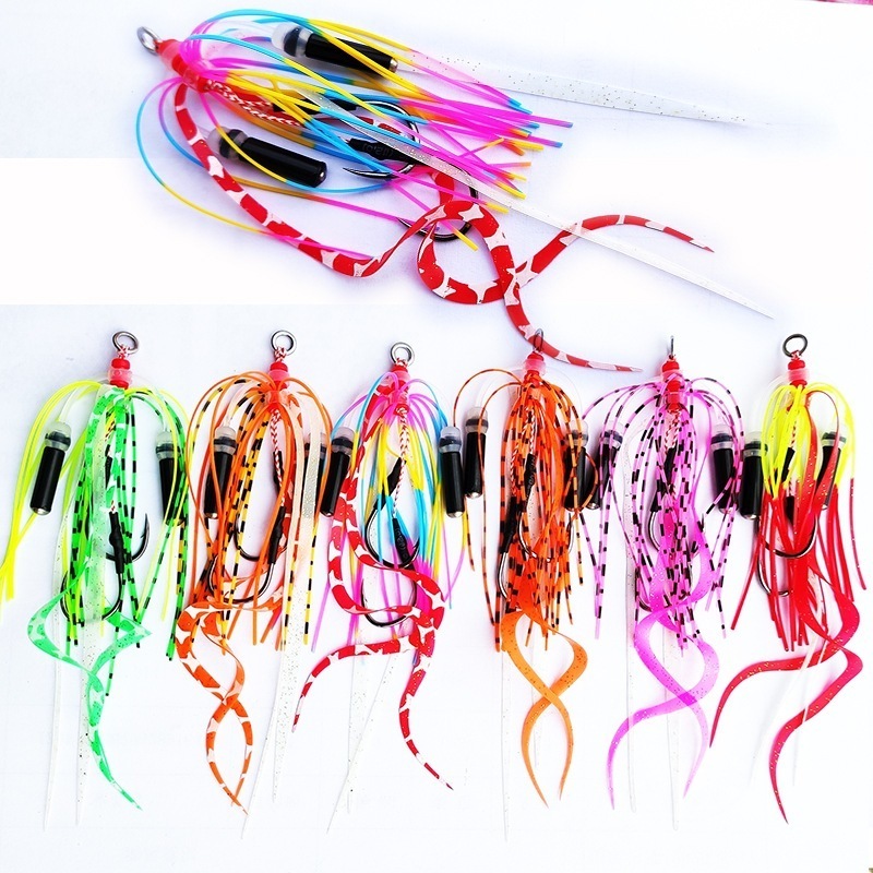 Wholesale Multiple Color Silicone Spinnerbait Buzzbait Rubber Jig Lures Glow Material Silicone Squid Skirts