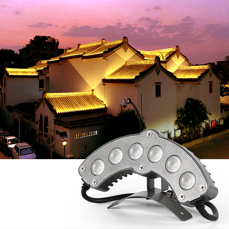 DC24V Crescent shape golden roof lighting outdoor IP65 waterproof landscape floodlight tile lights