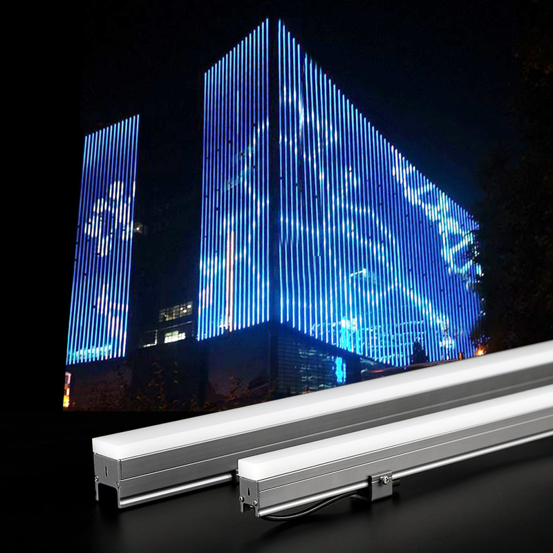 Programmable DMX RGBW led acrylic linear lighting system building facade IP65 outdoor waterproof strip light