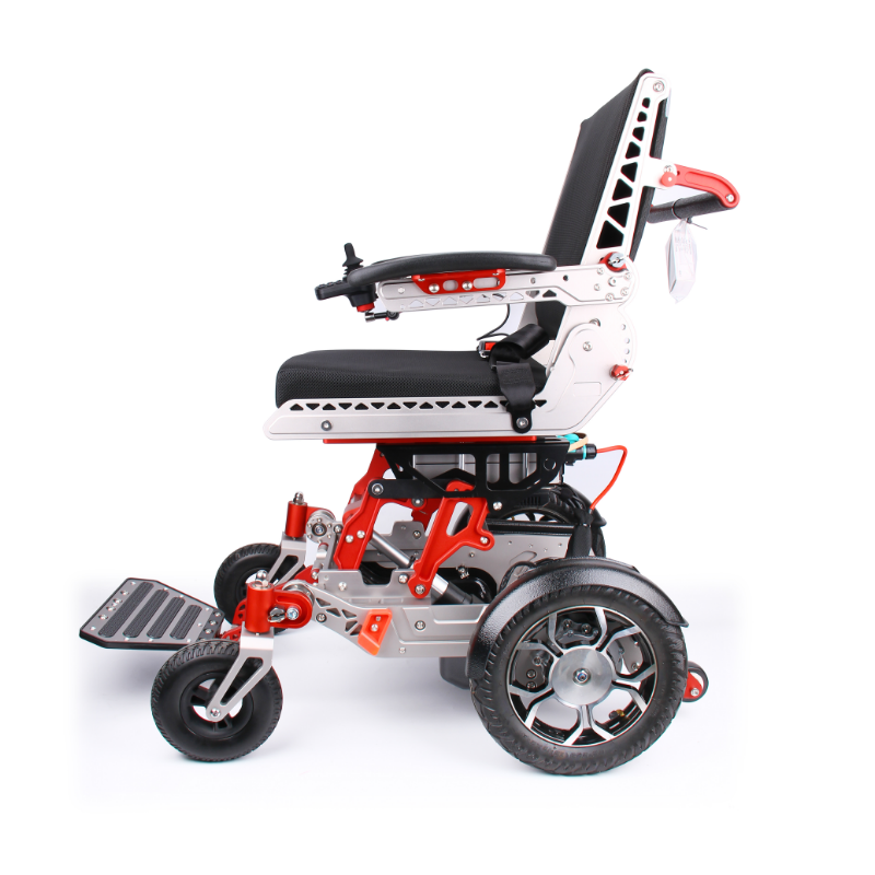 Hot Sale Portable Folding Aluminum Electric Wheelchair Lithium Battery Lightweight Electric Wheel Chair For Elder