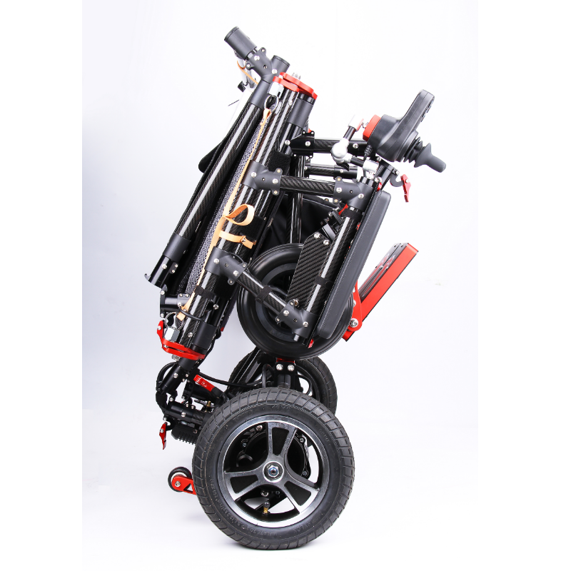 Portable Lightweight Light Fully Automatic WheelchairFolding Carbon Fiber Remote Control Electric Beach Wheel Chair For Adults