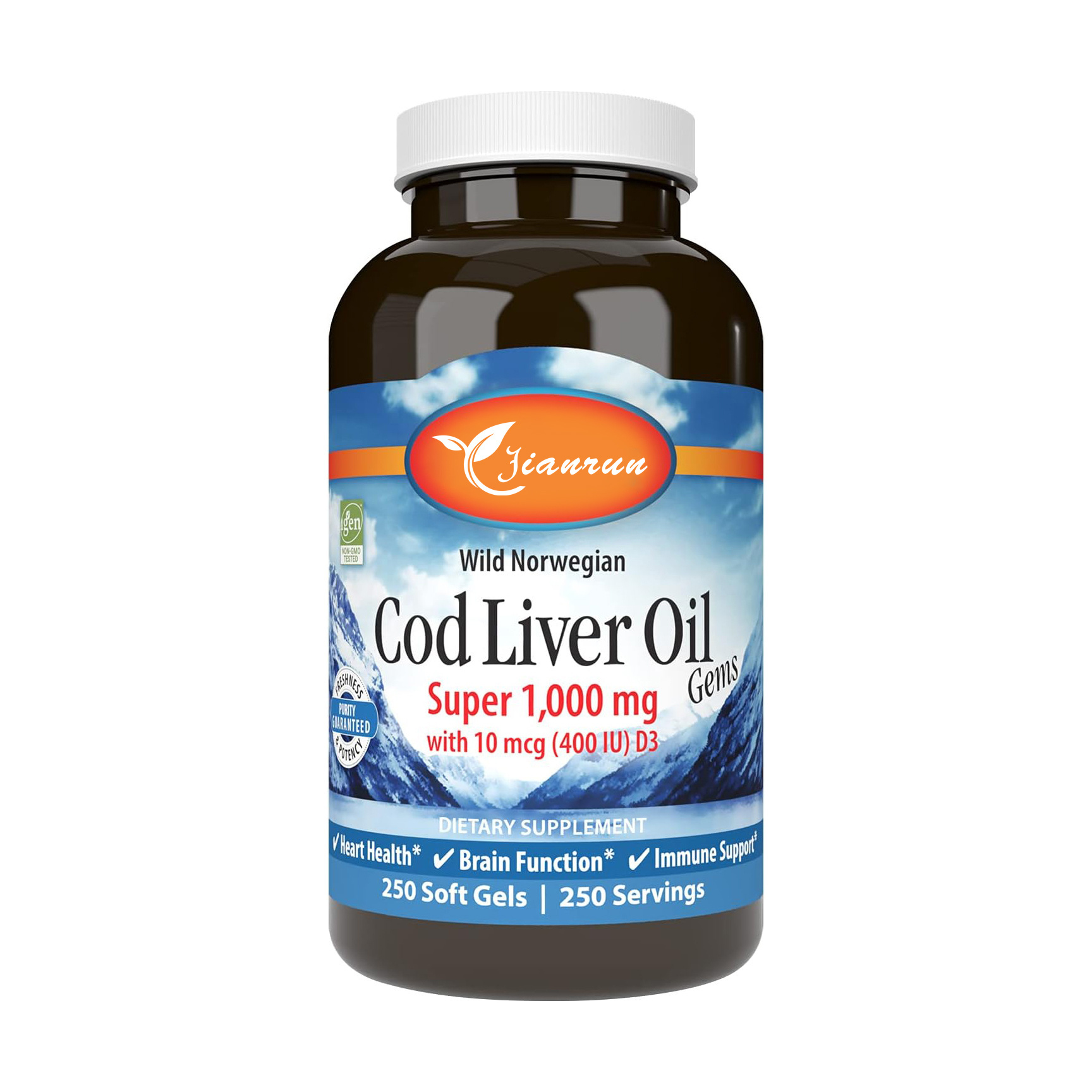 High content omega-3 cod liver oil EPA DHA deep sea fish oil supports immune system natural fish oil soft capsules