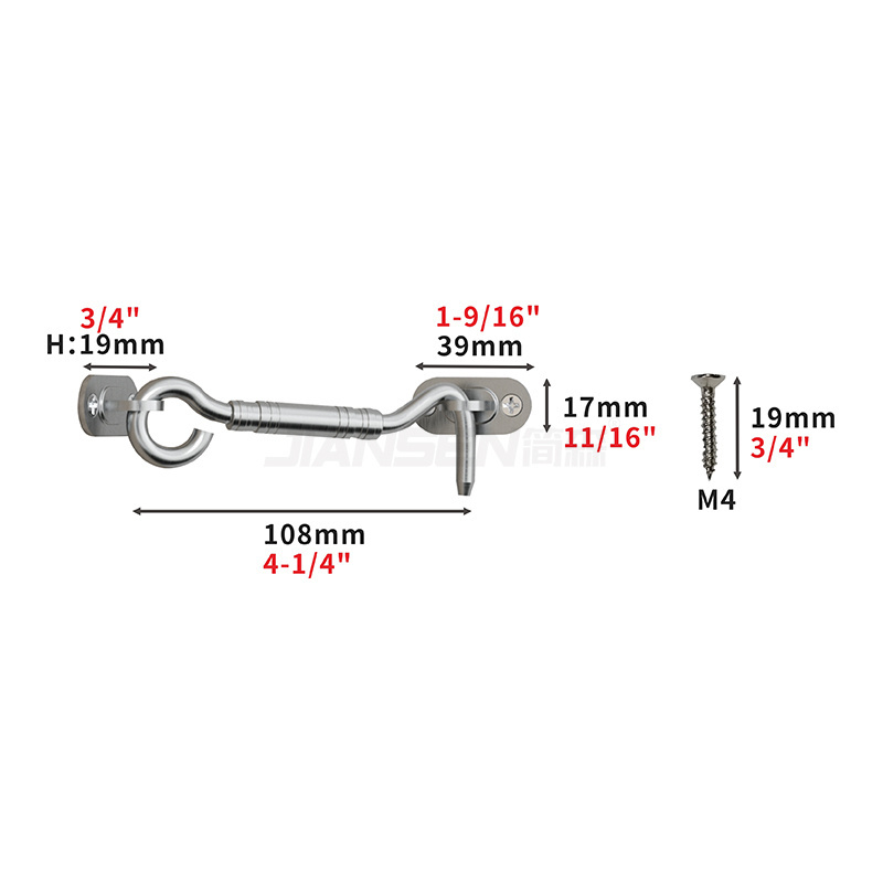 Barn Door Lock Gate Latch Silver Rivacy Hook And Eye Latch Easy Lock For Barn Door