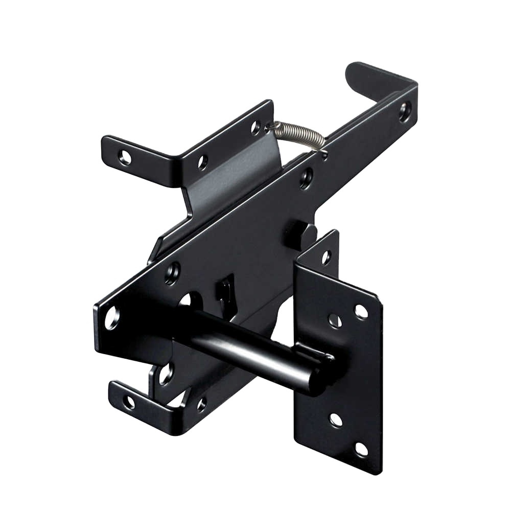 Heavy Duty Fence Self-Locking Black Gate Gravity Latch Steel Automatic Gravity Lever Wood Fence Gate Latches