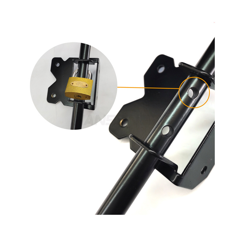 Stainless Steel Black Heavy-Duty Drop Rod Fence Door Hardware Self ...