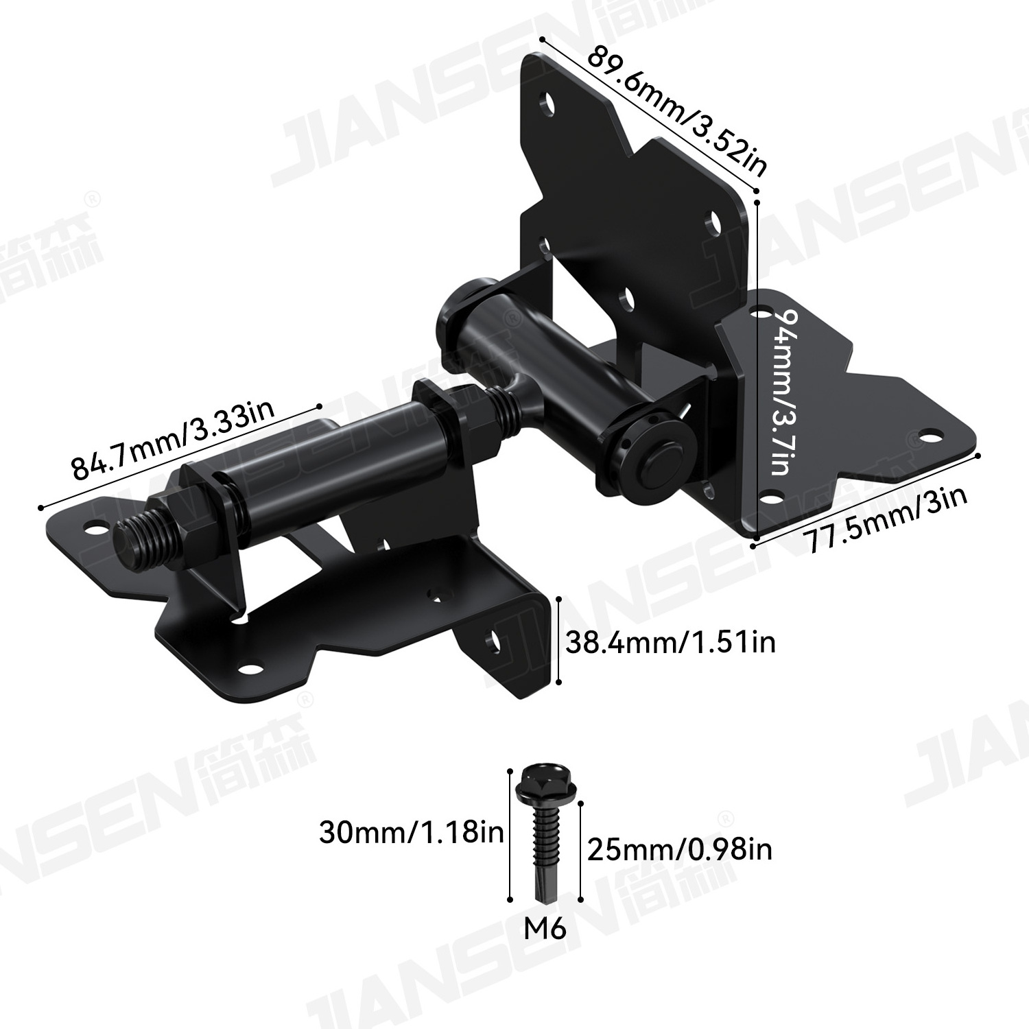 Hot Selling Heavy Duty Decorative Door Gate Hardware Fence Gate Latch Hinges Adjustable Black Fence Hinge