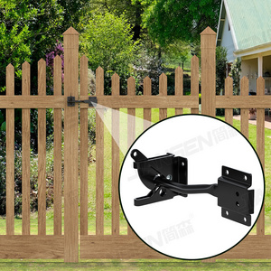 Hardware Accessory Iron Metal Black Powder Coated Rust Resistance Heavy Duty Self-Locking Small Gate Latch Fence Hinge