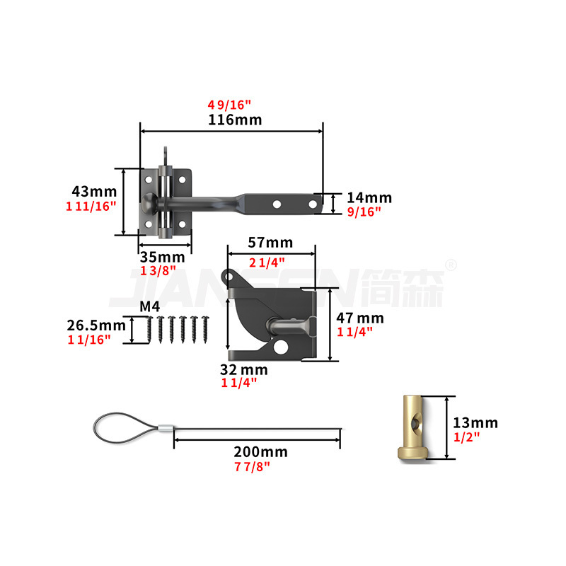 Customization Self Locking Gate Gravity Latch Fence Door Lock Latch Buckle Outdoor Fence Door Latch Fence Small Lock With Rope