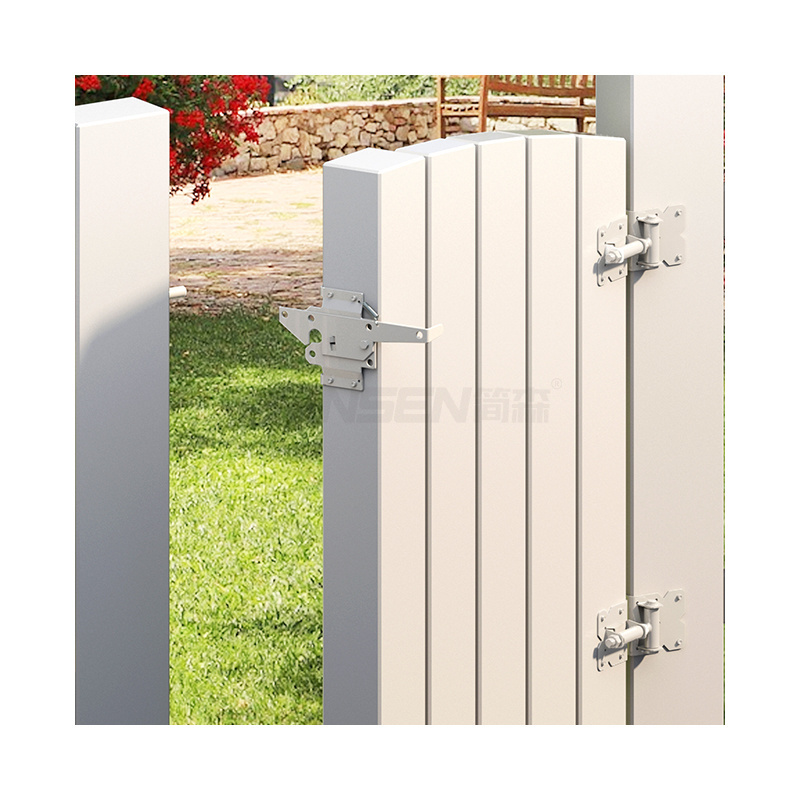 White Heavy Duty Adjustable Self-closing Farm Wood/Vinyl/PVC Fence Gate Post Hinge And Door Latch Hardware set