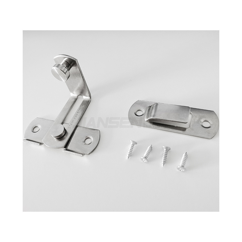 90 Degree Safety Gate Latch Right Angle Sliding Door Bolt Stainless Steel Flip Barn Door Lock Latch