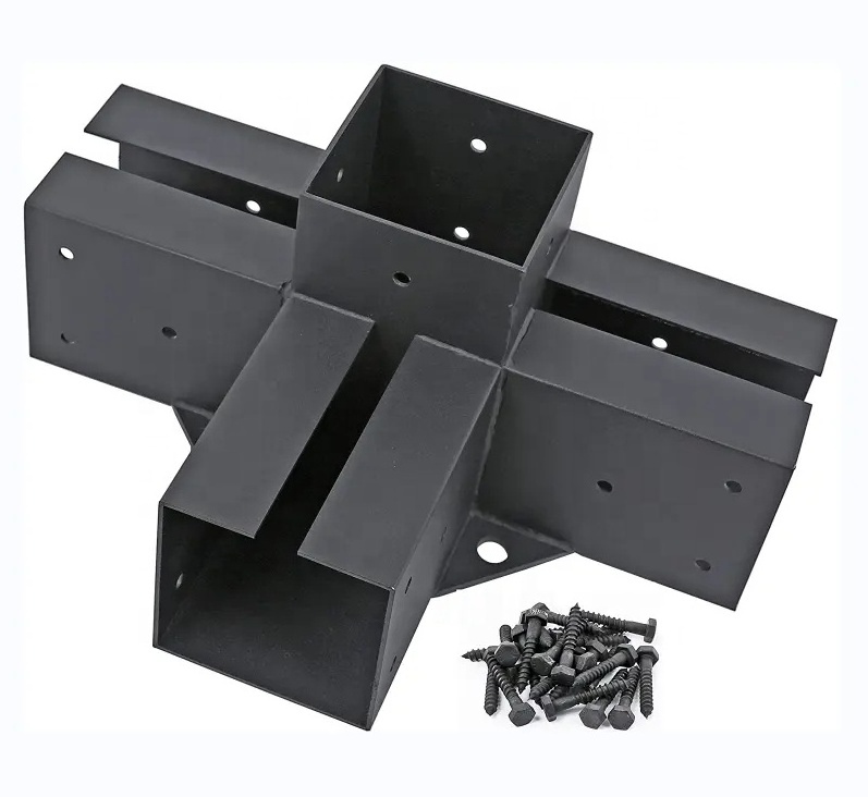 Sustainable Base Brackets with Screws and Bolts Durable Steel Pergola Kit Ideal for Wood Stand Pergolas, Gazebo, Garden