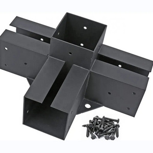 Sustainable Base Brackets with Screws and Bolts Durable Steel Pergola Kit Ideal for Wood Stand Pergolas, Gazebo, Garden