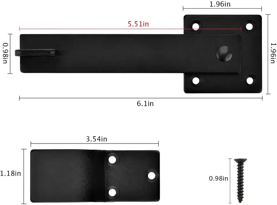 Gate Flip Latch, Heavy Duty Black Double Gate Latch Lock for Barn Door