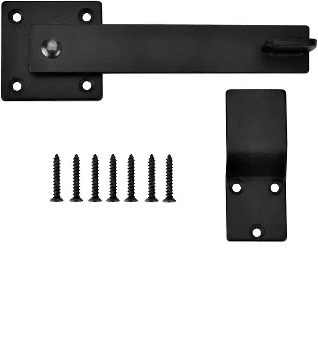 Gate Flip Latch, Heavy Duty Black Double Gate Latch Lock for Barn Door