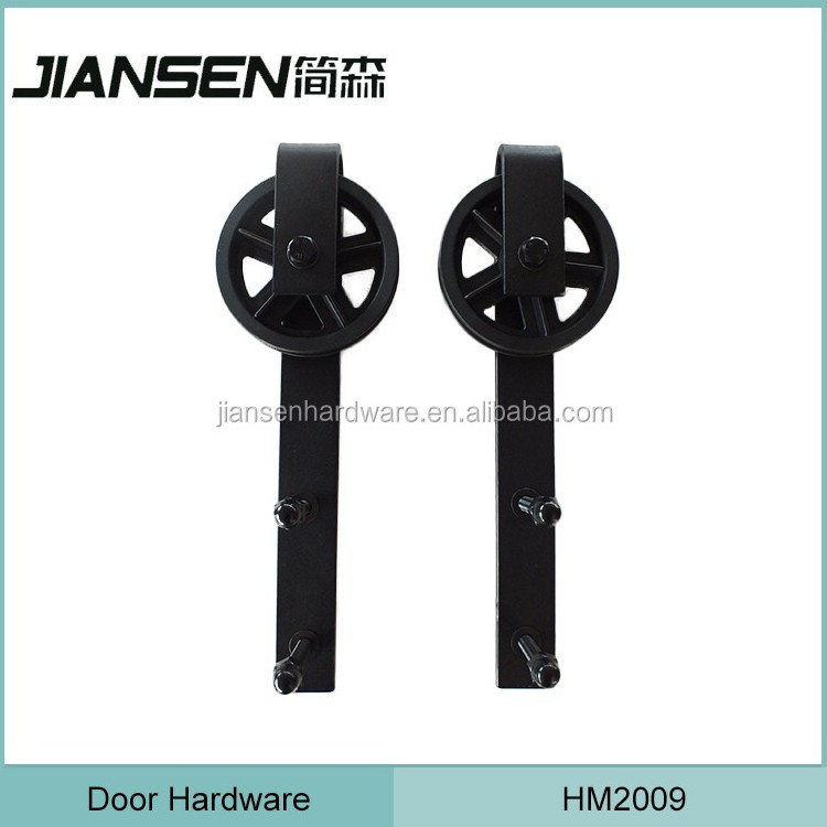 Steel Black Powerd Coating Horseshoe Double Closet Sliding Barn Wood Door Hardware Hang Sliding Track Kit