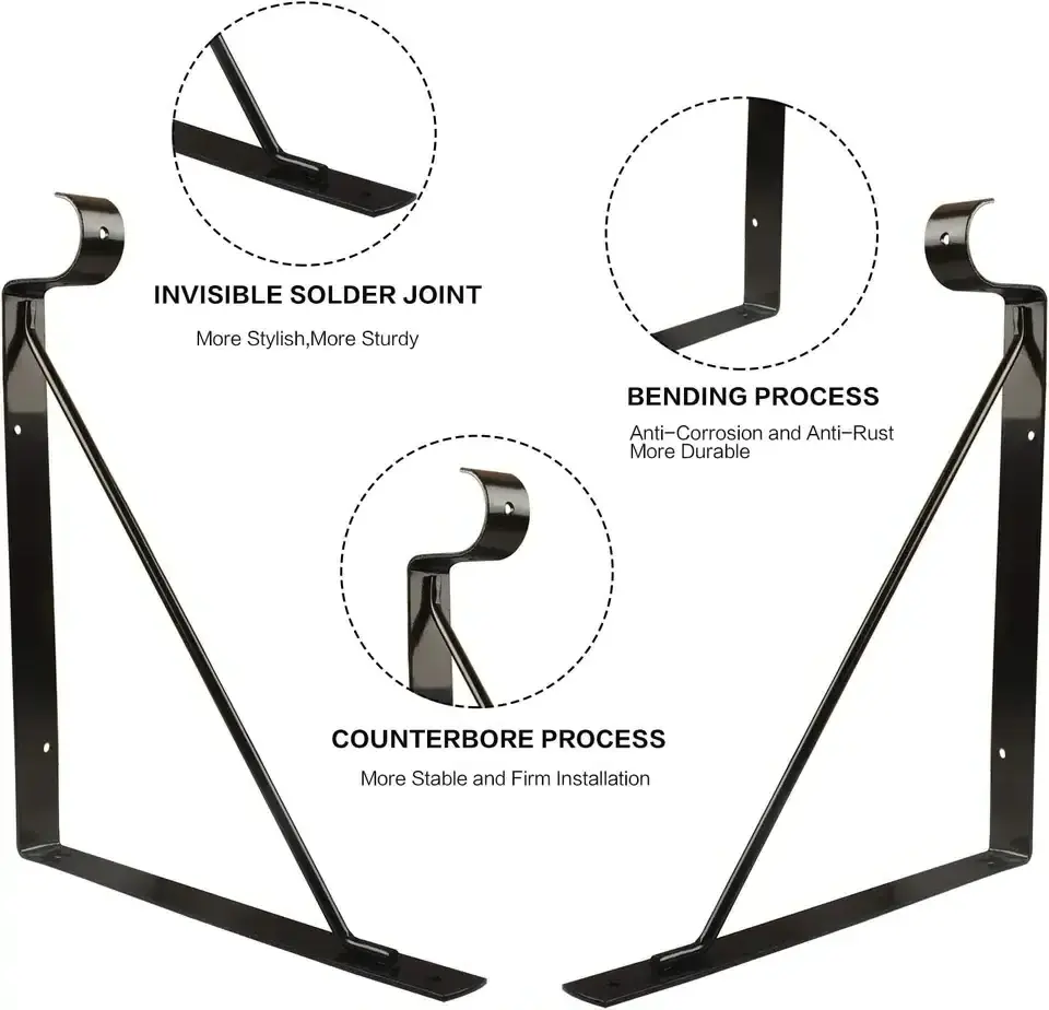 Closet Shelves Bracket with Rod Shelving Support with Screws