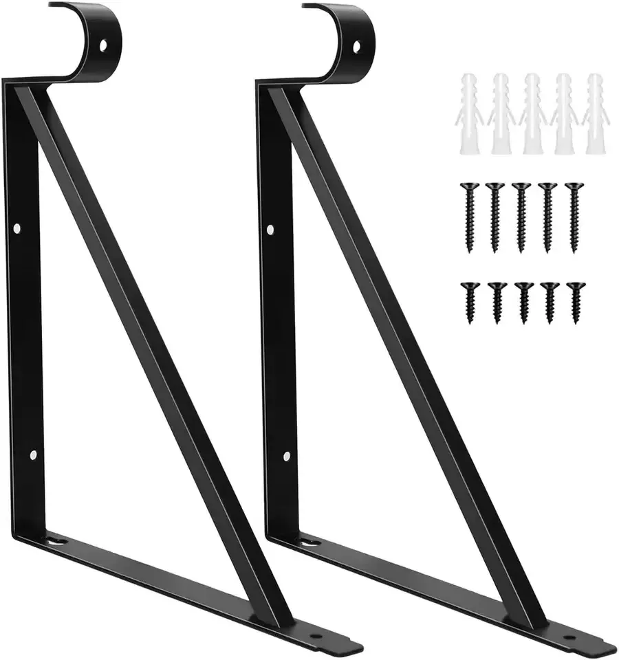 Closet Shelves Bracket with Rod Shelving Support with Screws