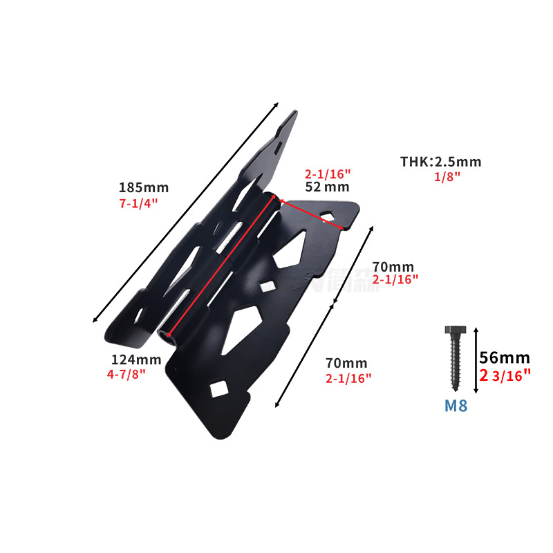 Customization Black Steel Heavy Duty Butterfly Type Hinge For Vinyl PVC Wood Fence Gate