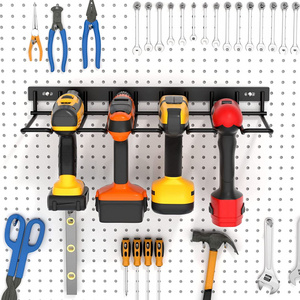 Power Tool Organizer And Storage Rack Drill Holder Wall Mount Heavy Duty Floating Tool Shelf For Garage Pegboard Workshop