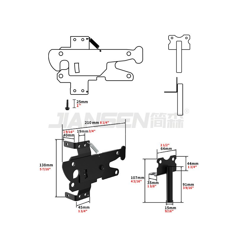 Door Lock Fence Farm Hardware Fence Gate Latch Kit For Garden Fence Farm Hardware