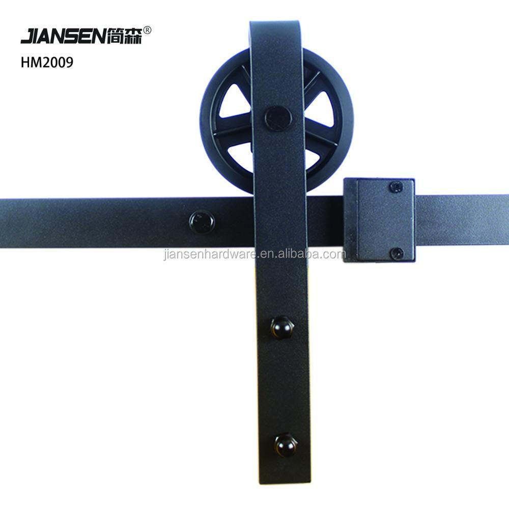 Steel Black Powerd Coating Horseshoe Double Closet Sliding Barn Wood Door Hardware Hang Sliding Track Kit