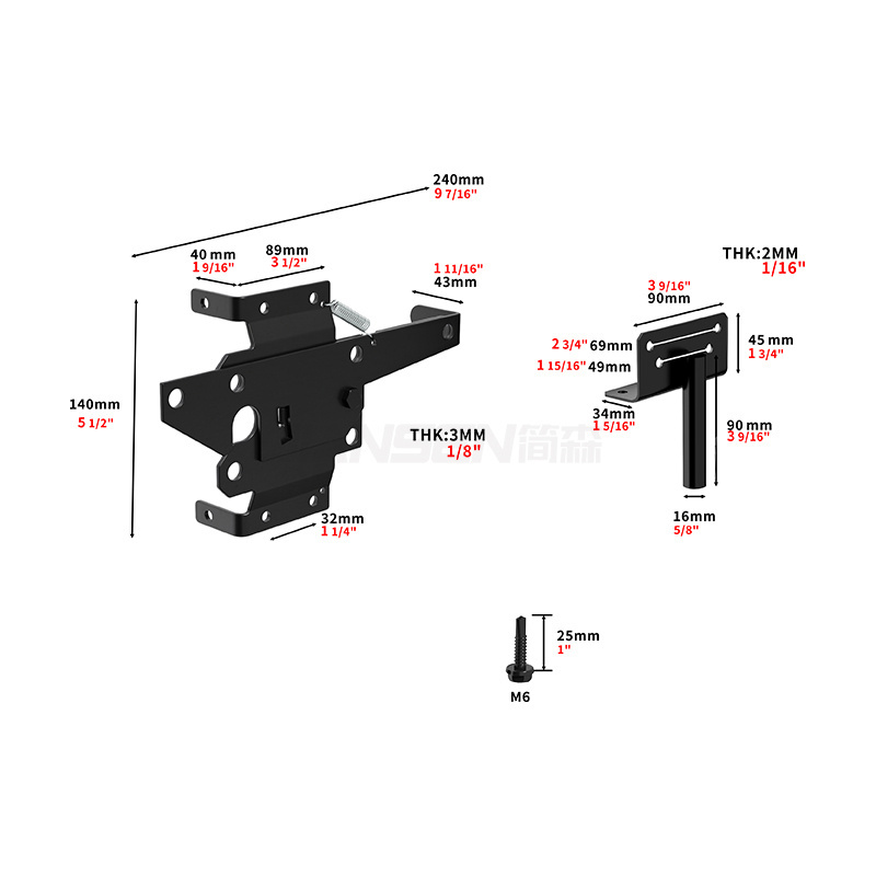 Wholesale Hardware Accessories 304 Stainless Steel Pvc Guardrail Door Lock Accessory Garden Fence Gate Latch