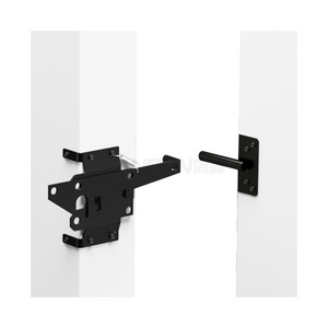 Hot Selling Spring Hinge Stainless Steel Rust Resistant Black Self-Locking Vinyl Fence Gate Latch For Wooden Fence