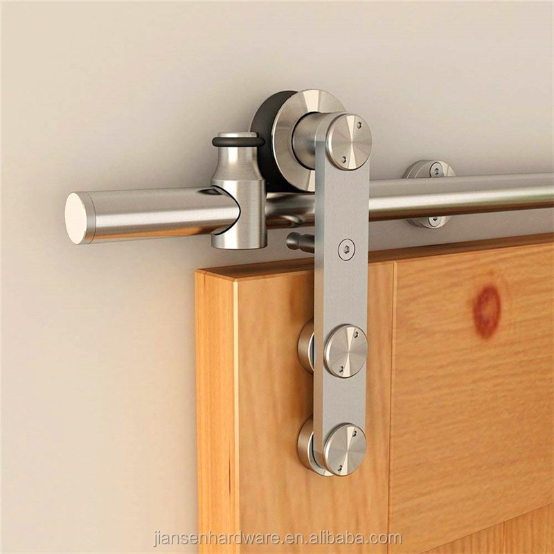 American Rustic Barn Door Lock Hardware Stainless Steel Bypass Sliding Barn Door Hardware Kit For Glass And Wooden Door