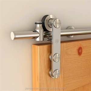 American Rustic Barn Door Lock Hardware Stainless Steel Bypass Sliding Barn Door Hardware Kit For Glass And Wooden Door