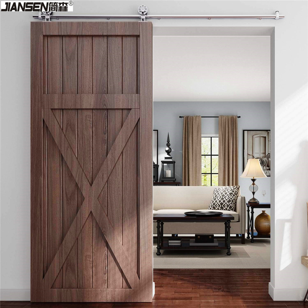 Wholesale American Rustic Barn Door Lock Hardware Stainless Steel Bypass Sliding Barn Door Hardware Kit For Wooden Door