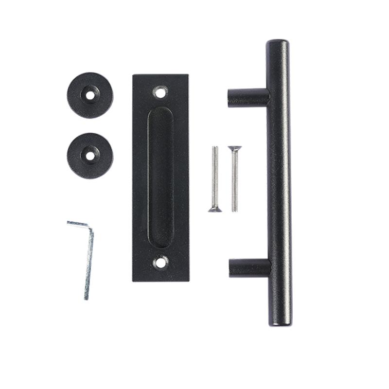 Quality Wood Door Barn Door Black Door Square Handle Move Round Cabinet Double Sided Round Tube Pull Handles