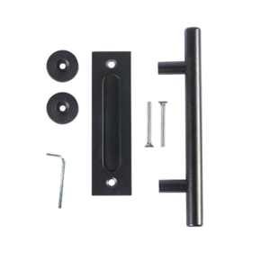 Quality Wood Door Barn Door Black Door Square Handle Move Round Cabinet Double Sided Round Tube Pull Handles