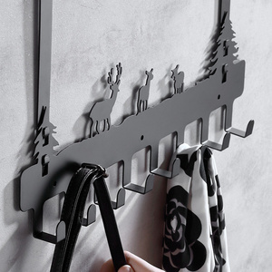 Customizable Deer Style Coat Hook Imperforate Hanger Type Coat And Hat Door Back Hook 6/8 Hooks Hanger Rack