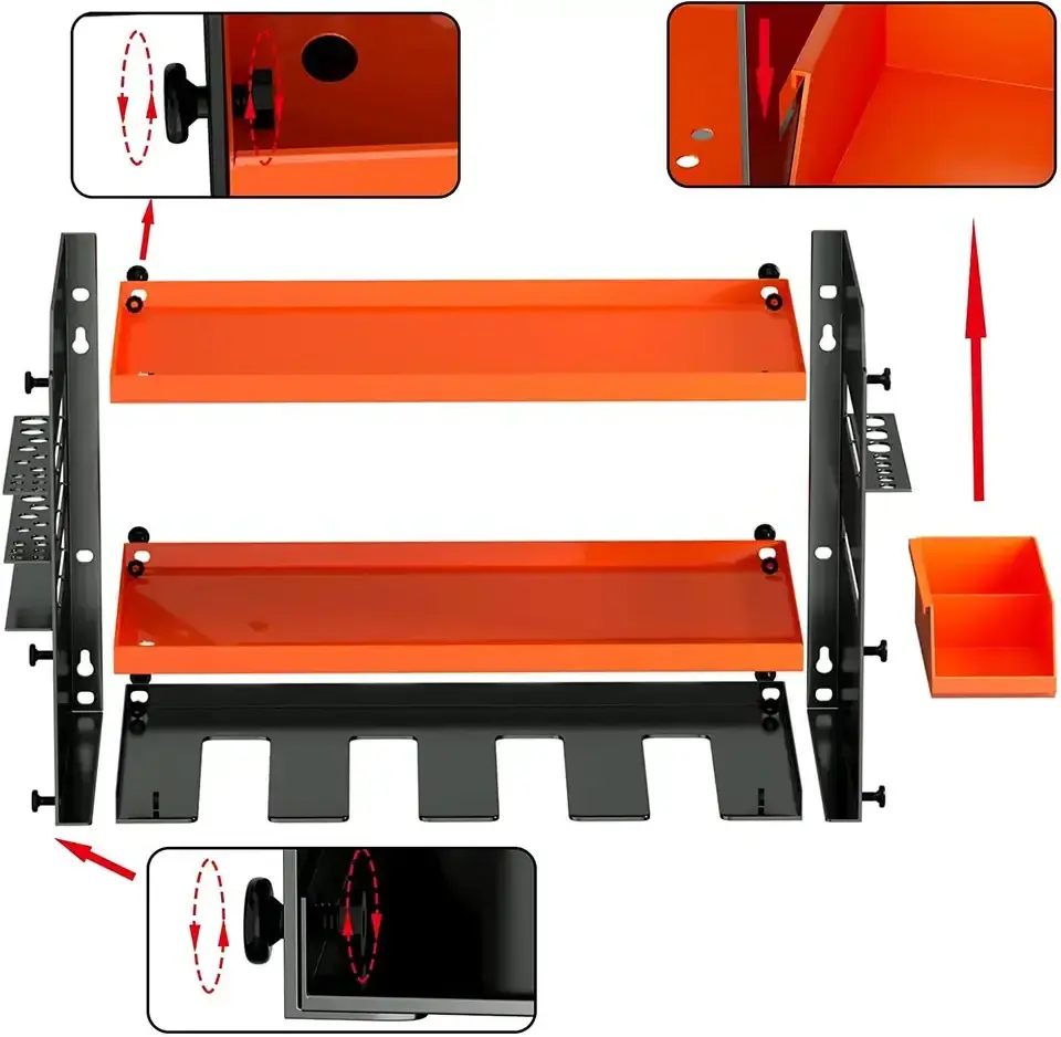 Wall Mount Power Tool Organizer Electric Drill Shelf Cordless Drill Battery Charging Station Rack