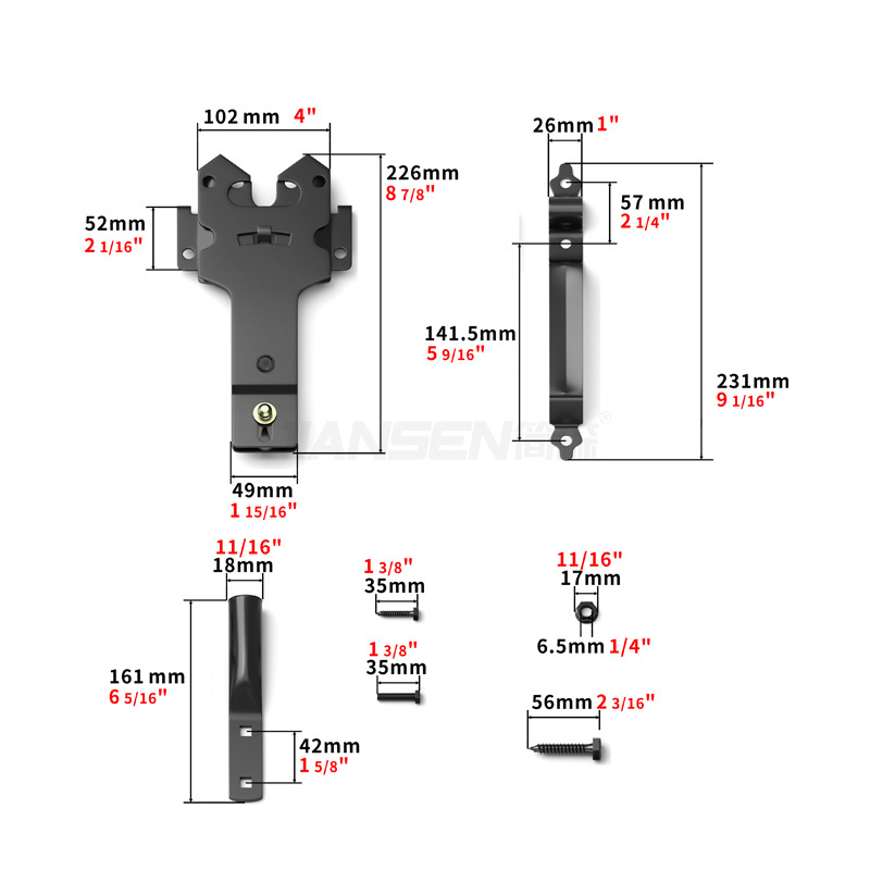 OEM Customization Black Heavy Duty Gate Latch Wood Fence Gate Kit Self Locking Gate Gravity Latch