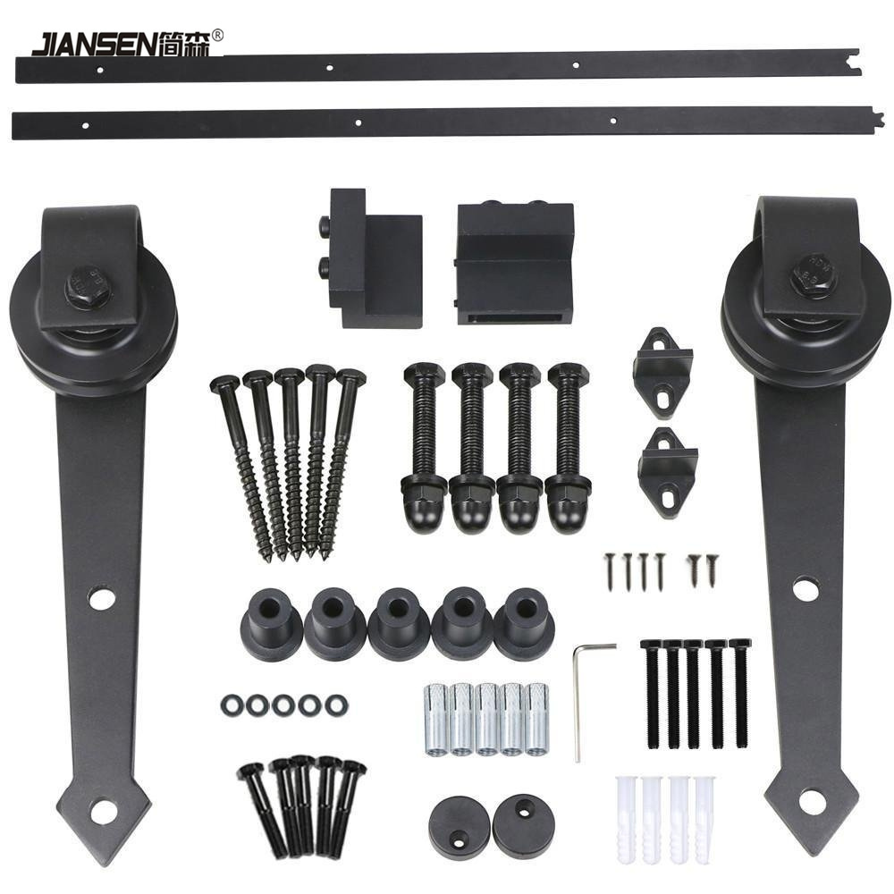 Customization 4-20ft Sliding Barn Door Hardware Closet Track Kit For Single/Double Wood Doors