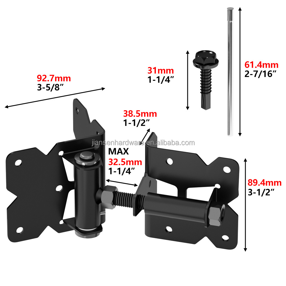 Heavy Duty Self Closing Iron Gate Metal Farm Vinnyl Fence Panels Garden Hinge Hardware Fence Gate Hinge