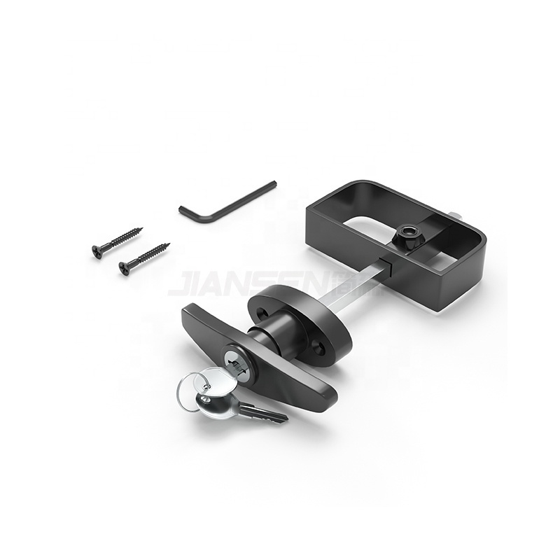 T-Handle Lock Shed Door Latch Lock Kit With 2 Keys And 2 Screws, 5-1/2