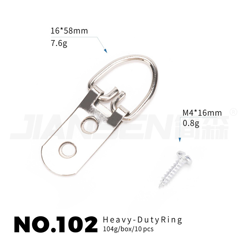 Heavy Duty 2 Holes D-Ring Picture Hangers and Hooks for Mirror, Clock, Decoration, Paintings, Artwork Picture Frame hardware