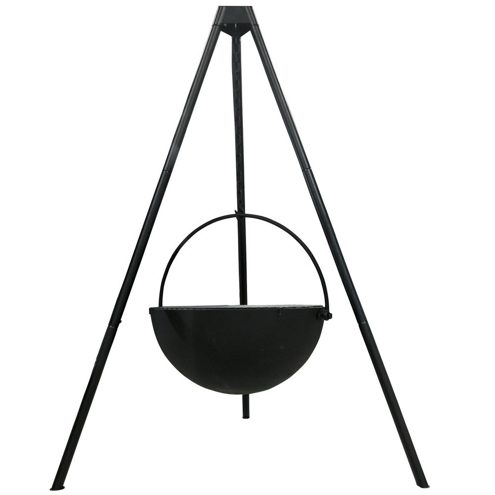 Cauldron Fire Pit and Tripod Stand Heavy Duty Cooking Grill