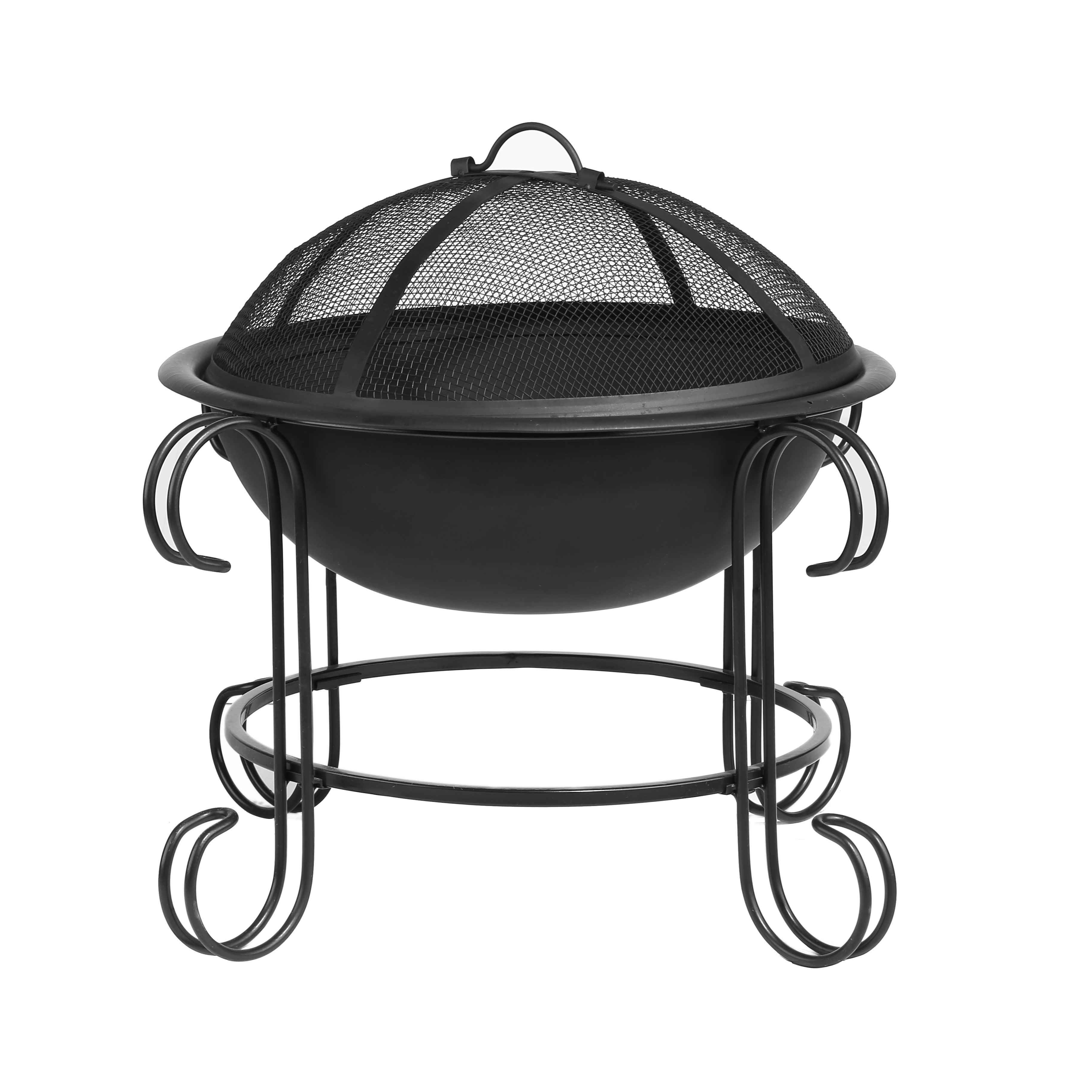 Free Standing Steel Screen Spark  Outdoor Garden  Wood Burning Fire Pit Urn Bowl