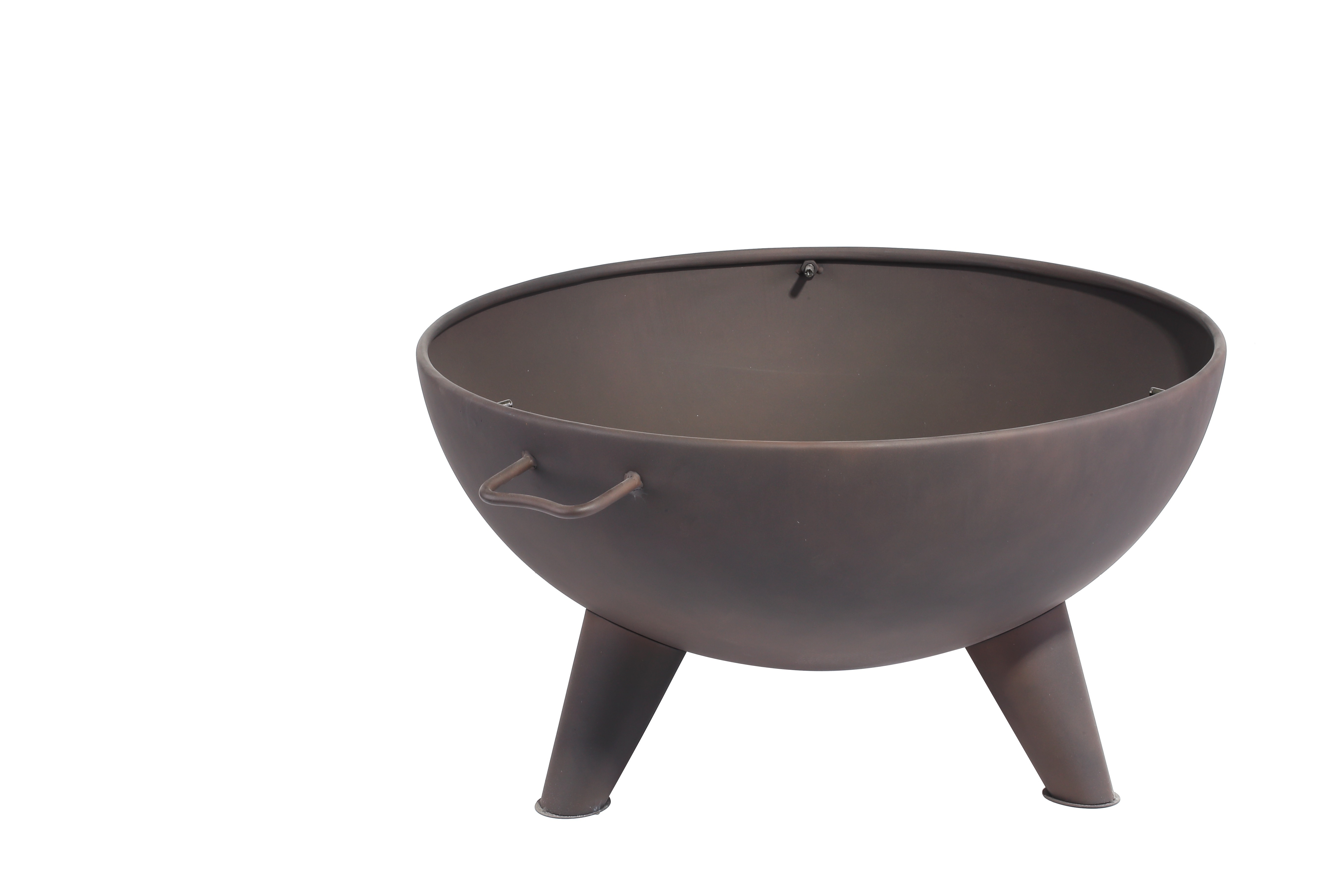 Freestanding 32 in Wide Oil Rubbed Bronze Firebowl with Palm Tree Design